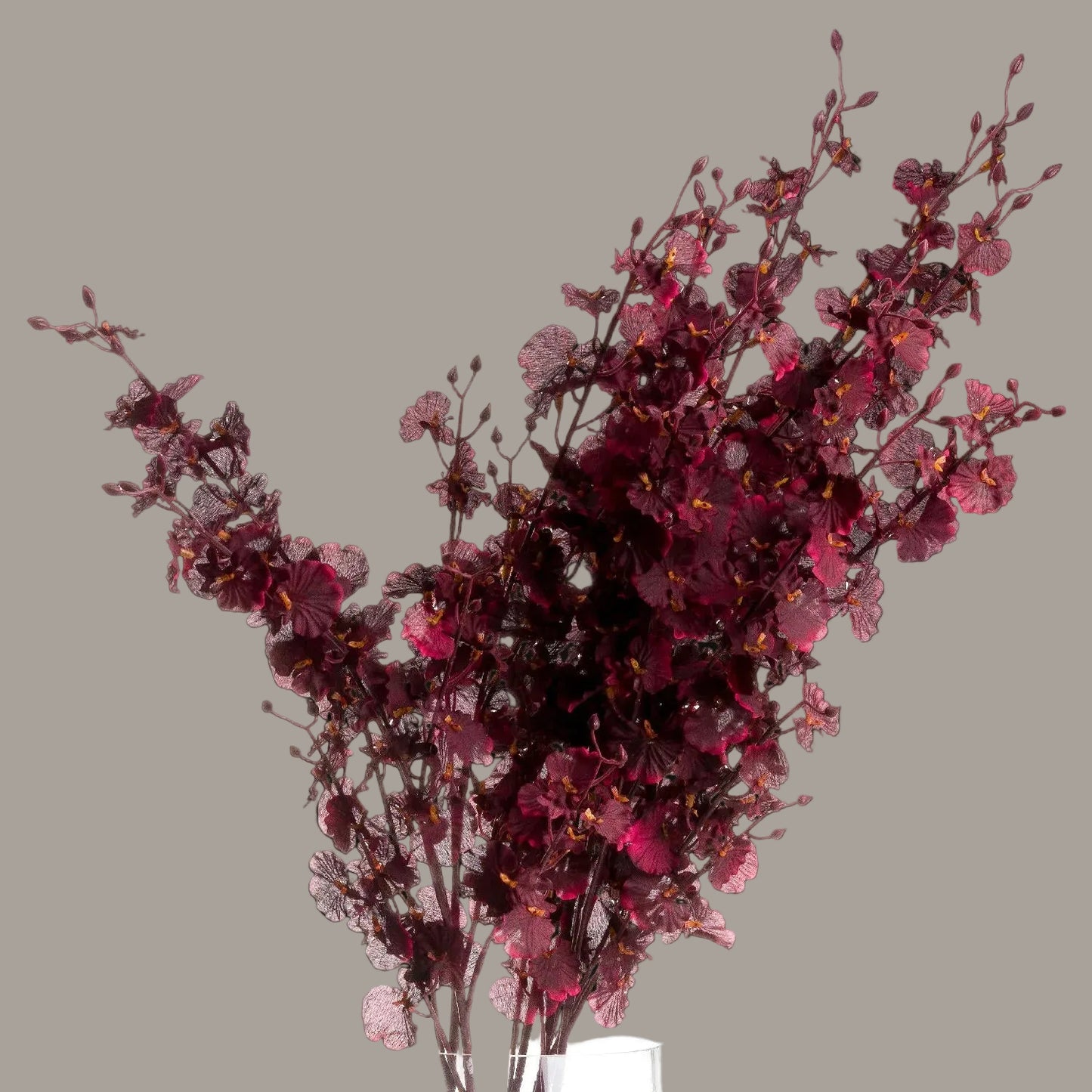 Deep burgundy artificial orchid spray