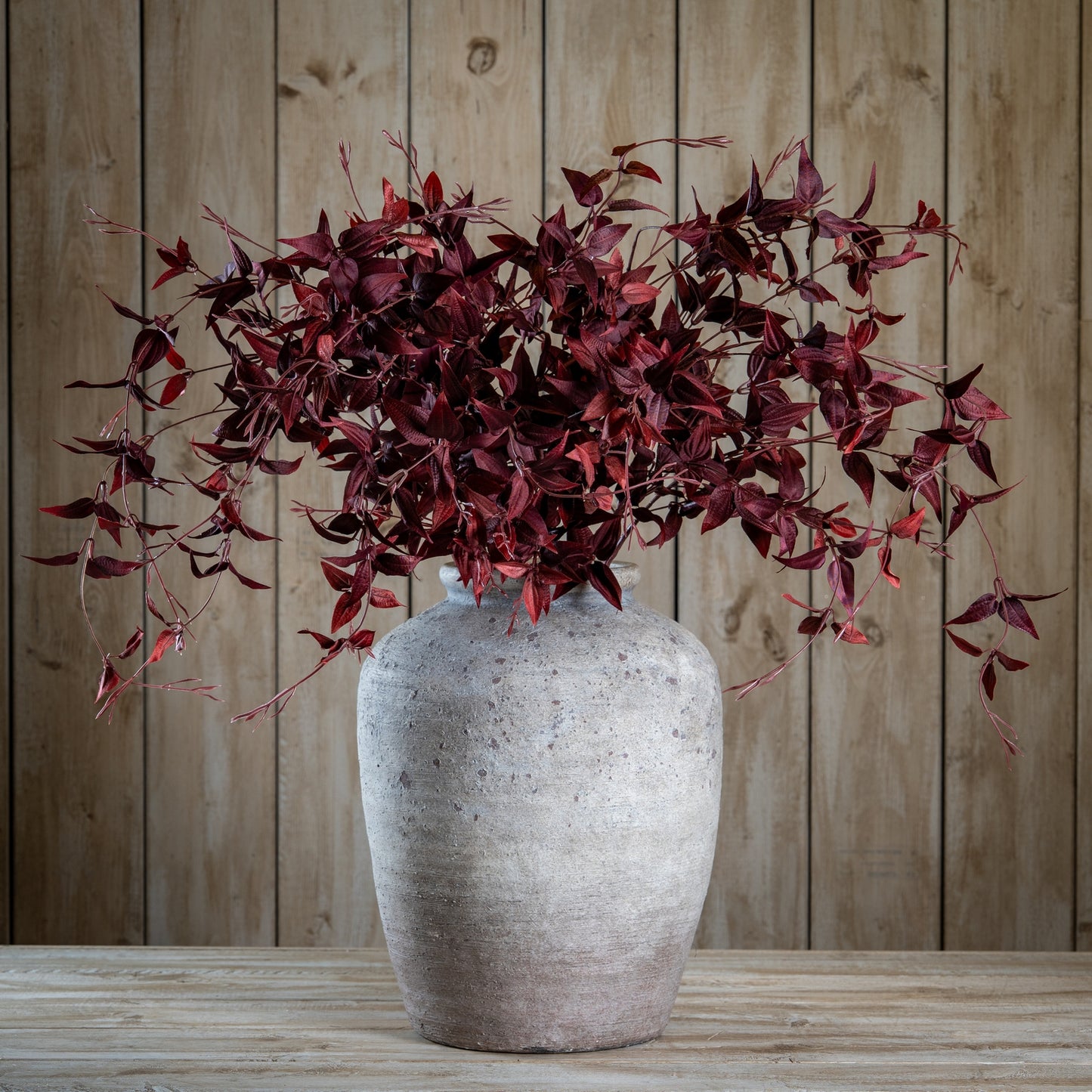Ornamental burgundy artificial leaf stem - alternate view