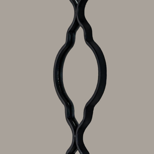Black quatrefoil decorative hanging mirror - alternate view