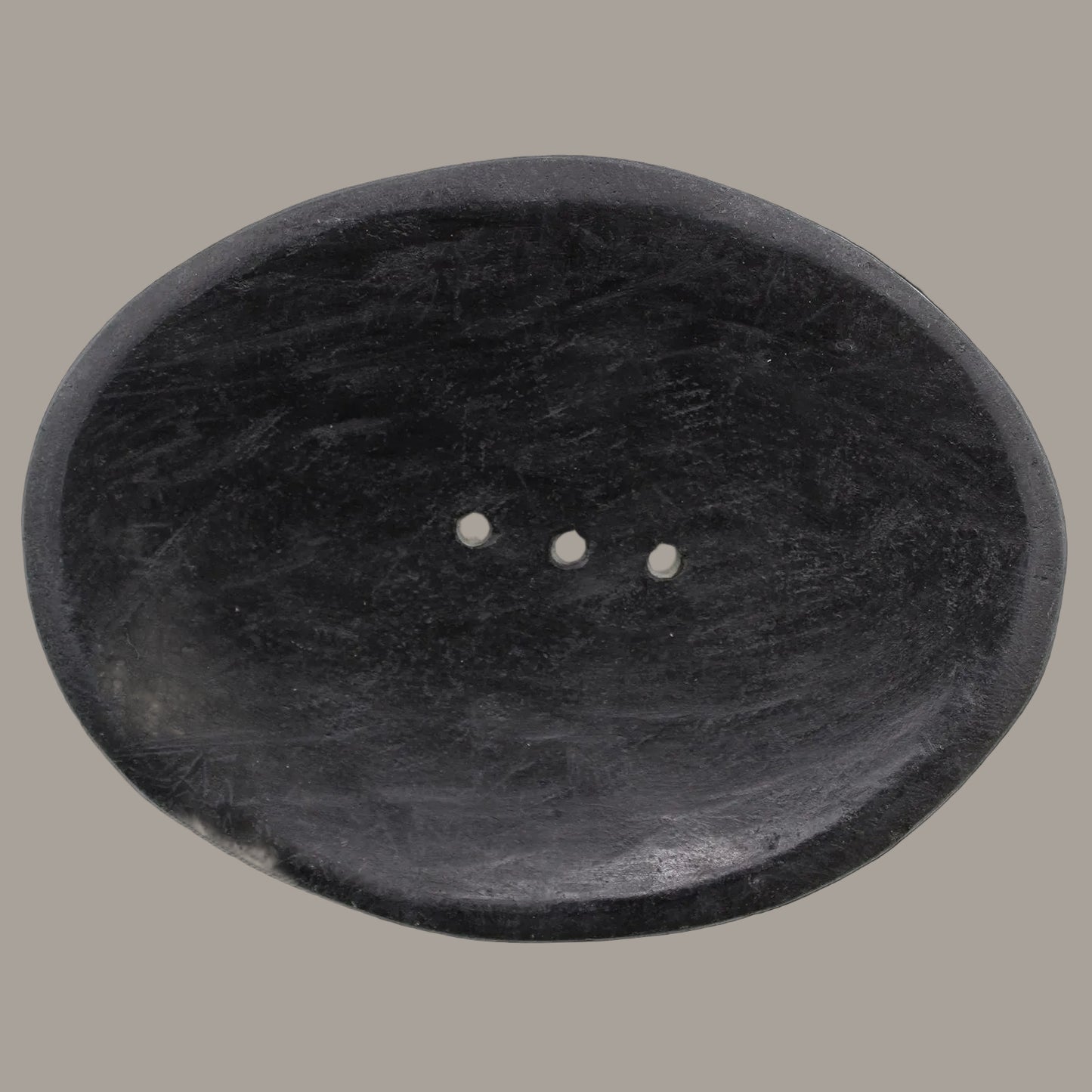 Oval Black Marble Soap Dish