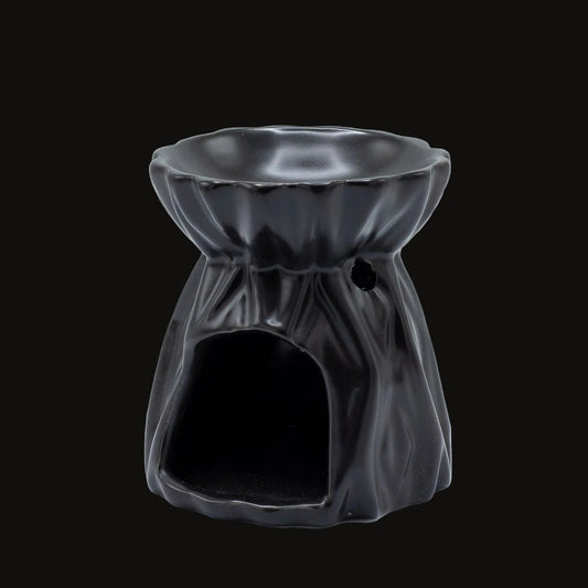 Black Sculpted Geometric Oil & Wax Burner