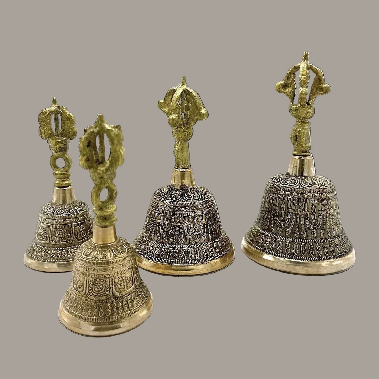Large Engraved Brass Ritual Bell