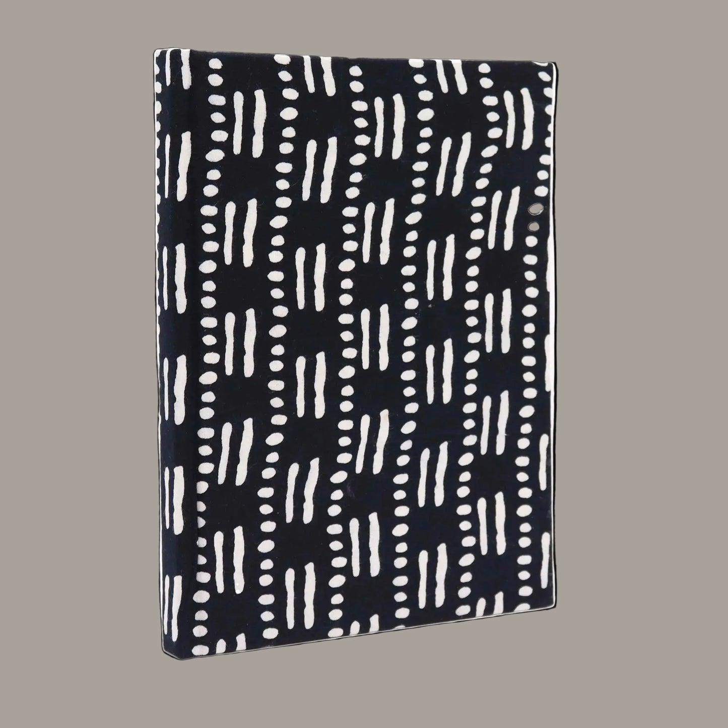 Black Dots & Dashes Cotton Notebook – 96 Pages
