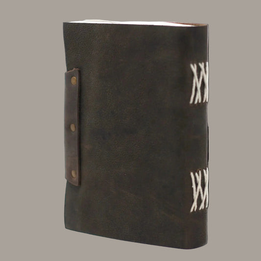 Black Leather Confessions Journal with Antique Clasp