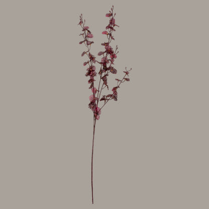 Deep burgundy artificial orchid spray - alternate view
