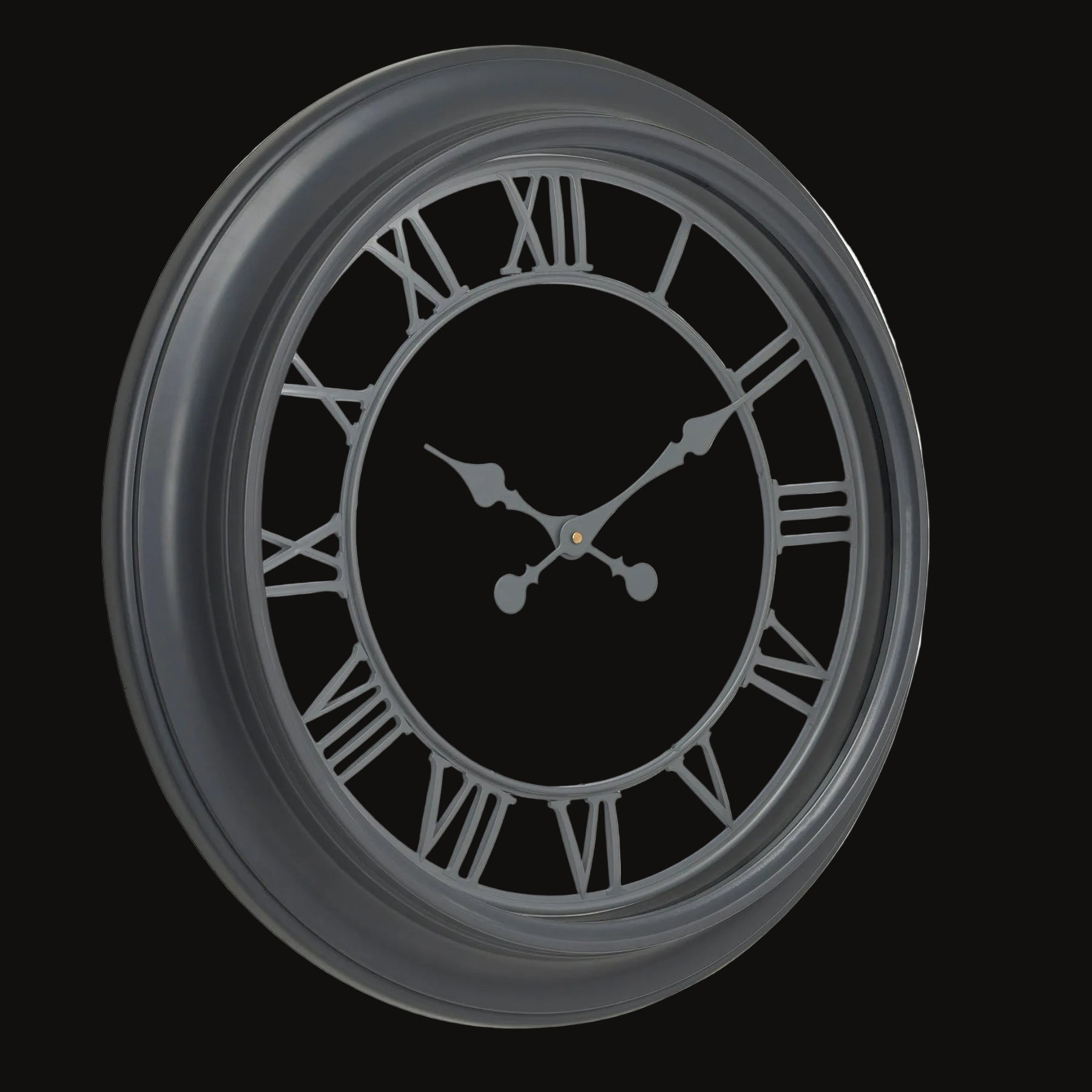 Louie black Roman numeral wall clock