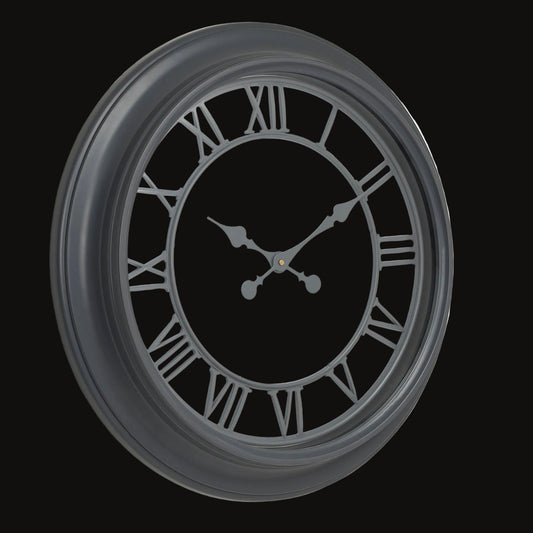Louie black Roman numeral wall clock