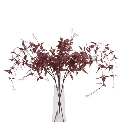 Ornamental burgundy artificial leaf stem - alternate view