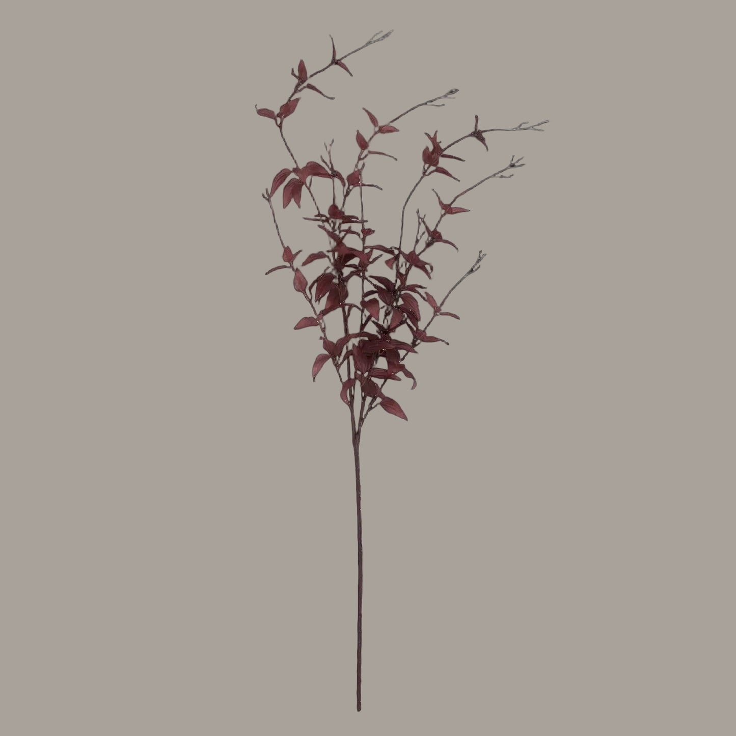 Ornamental burgundy artificial leaf stem - alternate view
