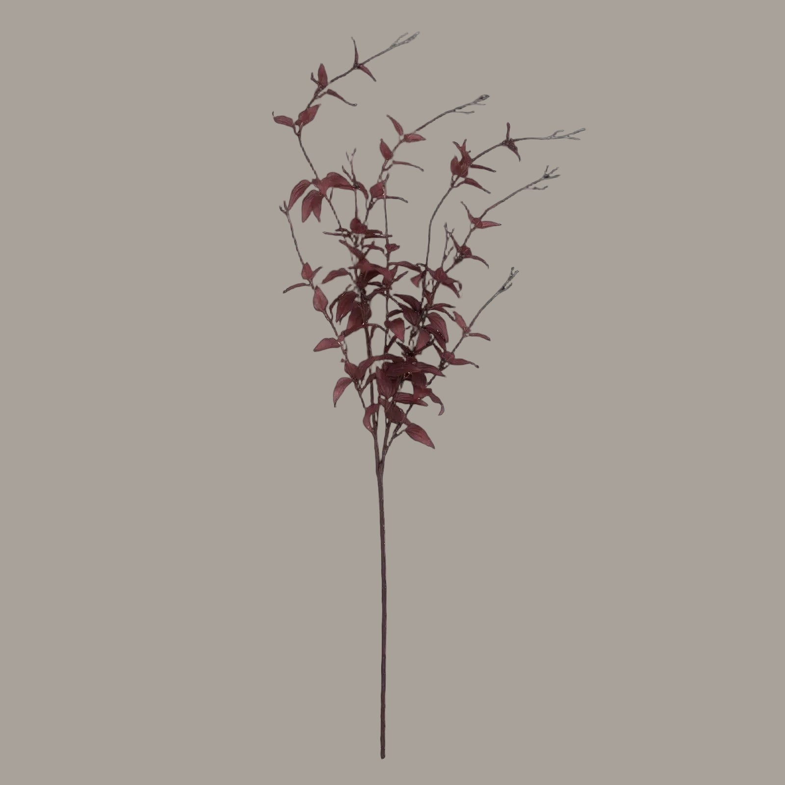 Ornamental burgundy artificial leaf stem - alternate view