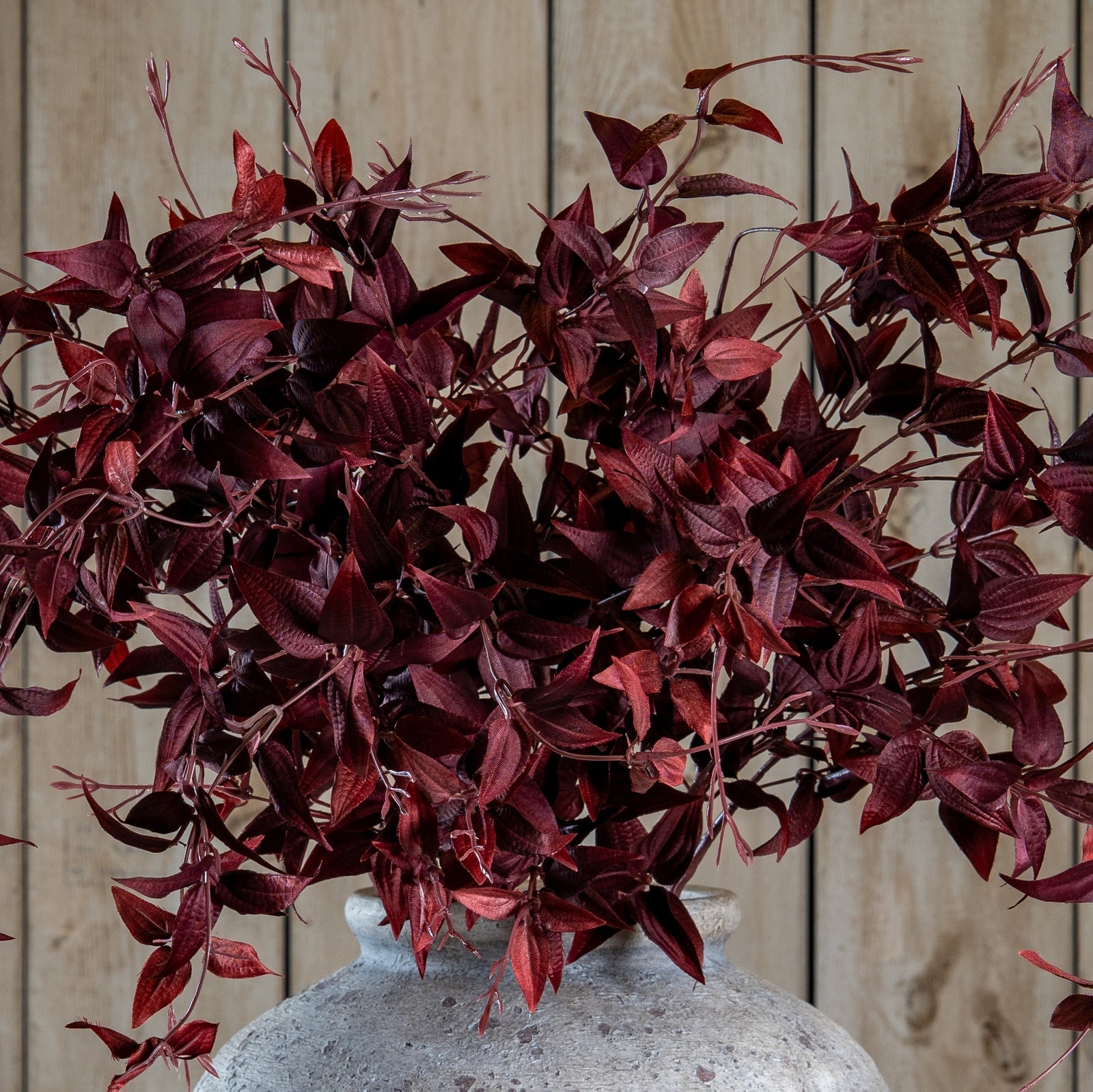 Ornamental burgundy artificial leaf stem