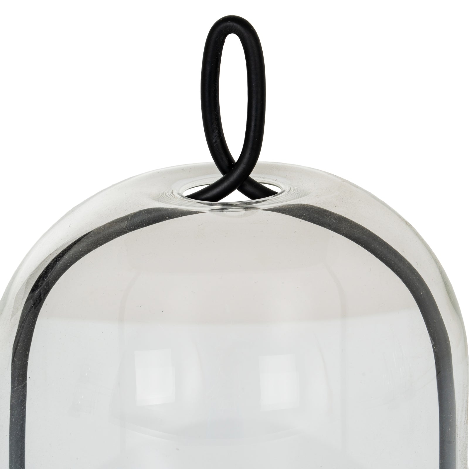 Nysa black candle holder with glass cloche - alternate view