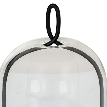 Nysa black candle holder with glass cloche - alternate view