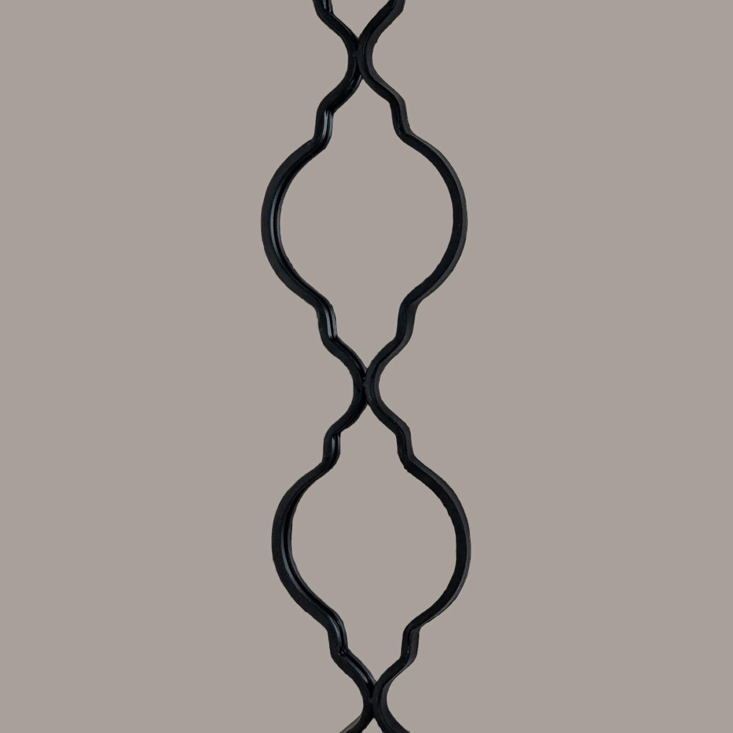 Black quatrefoil decorative hanging mirror - alternate view