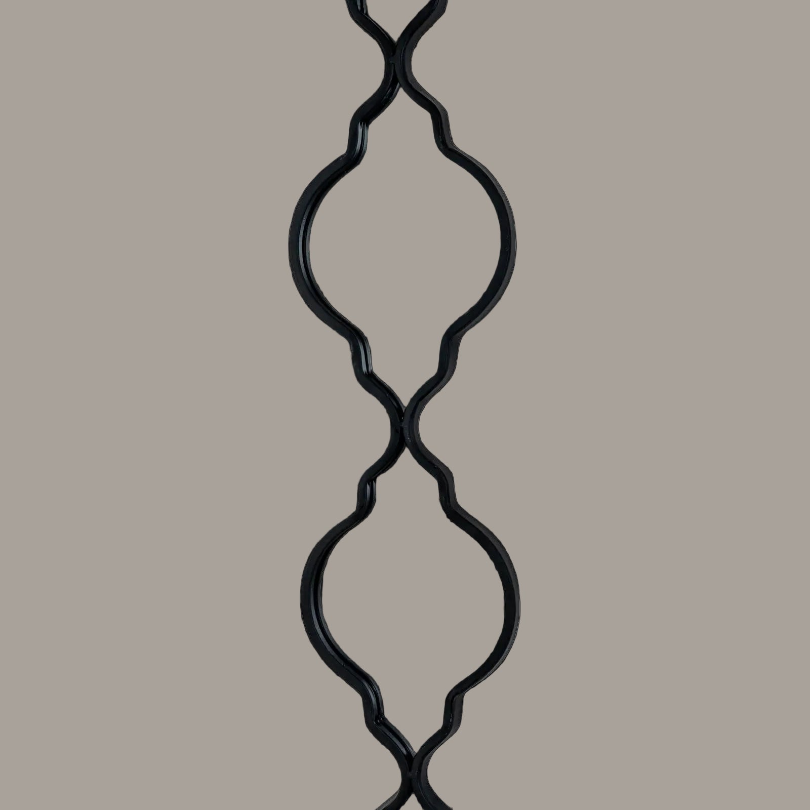 Black quatrefoil decorative hanging mirror - alternate view