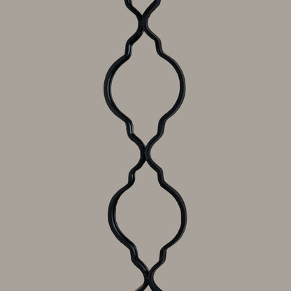 Black quatrefoil decorative hanging mirror - alternate view