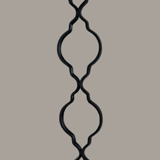 Black quatrefoil decorative hanging mirror - alternate view