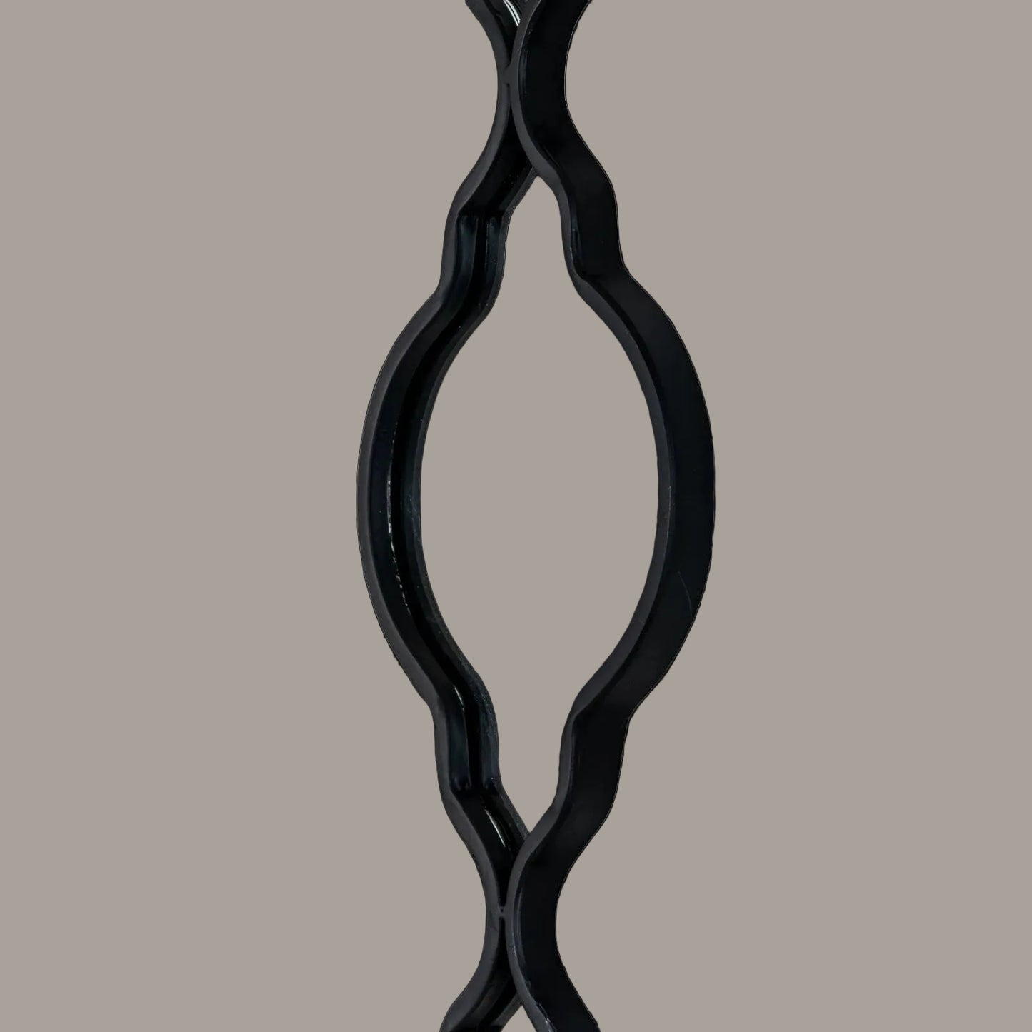 Black quatrefoil decorative hanging mirror - alternate view