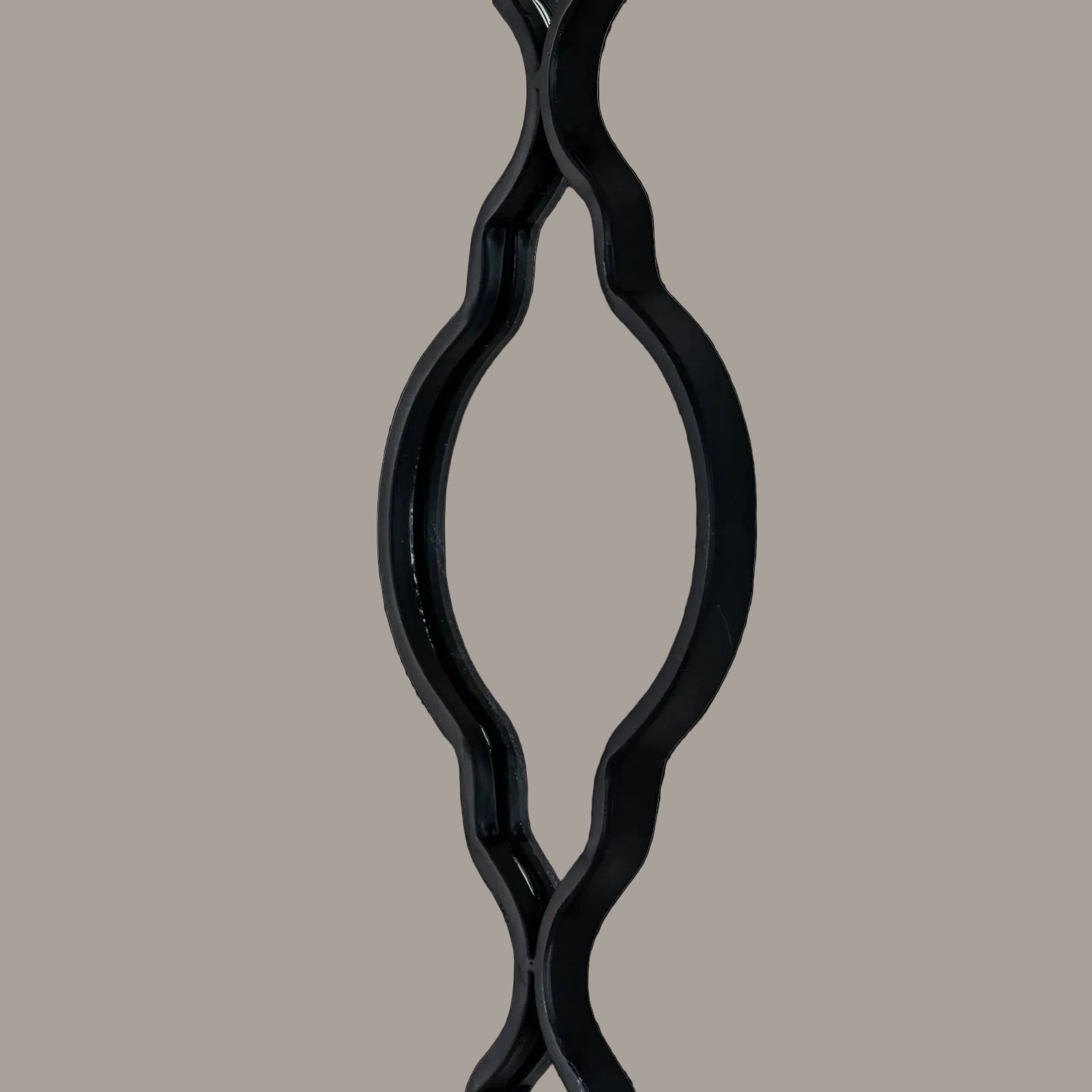 Black quatrefoil decorative hanging mirror - alternate view