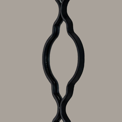 Black quatrefoil decorative hanging mirror - alternate view