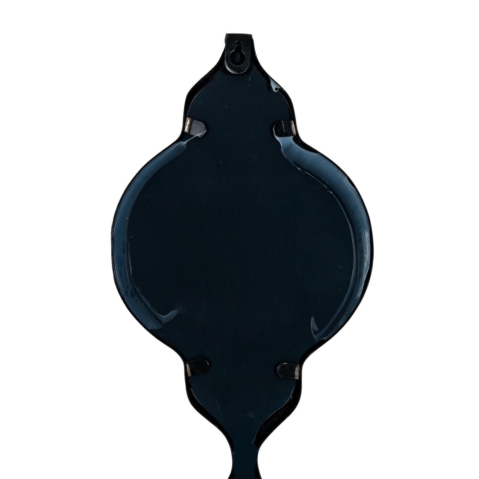 Black quatrefoil decorative hanging mirror - alternate view