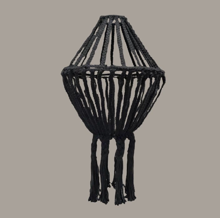 Black Macramé Drop Chandelier Shade