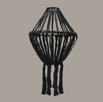 Black Macramé Drop Chandelier Shade