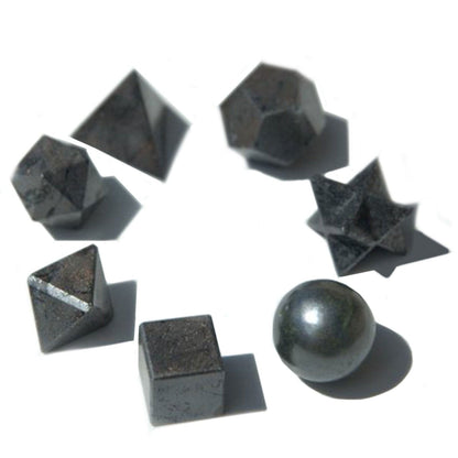 Seven-Piece Black Agate Geometry Set