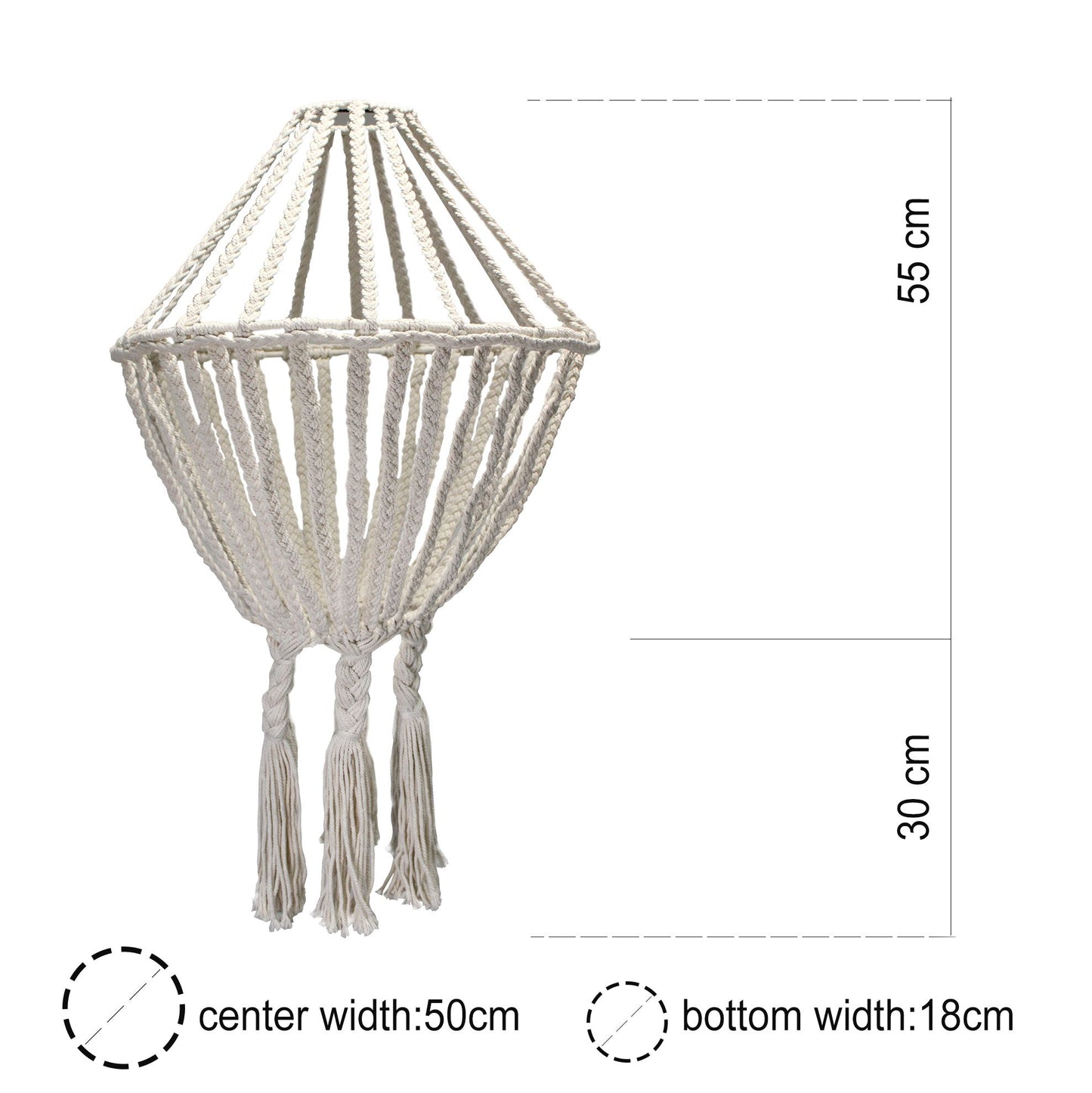 Black Macramé Drop Chandelier Shade