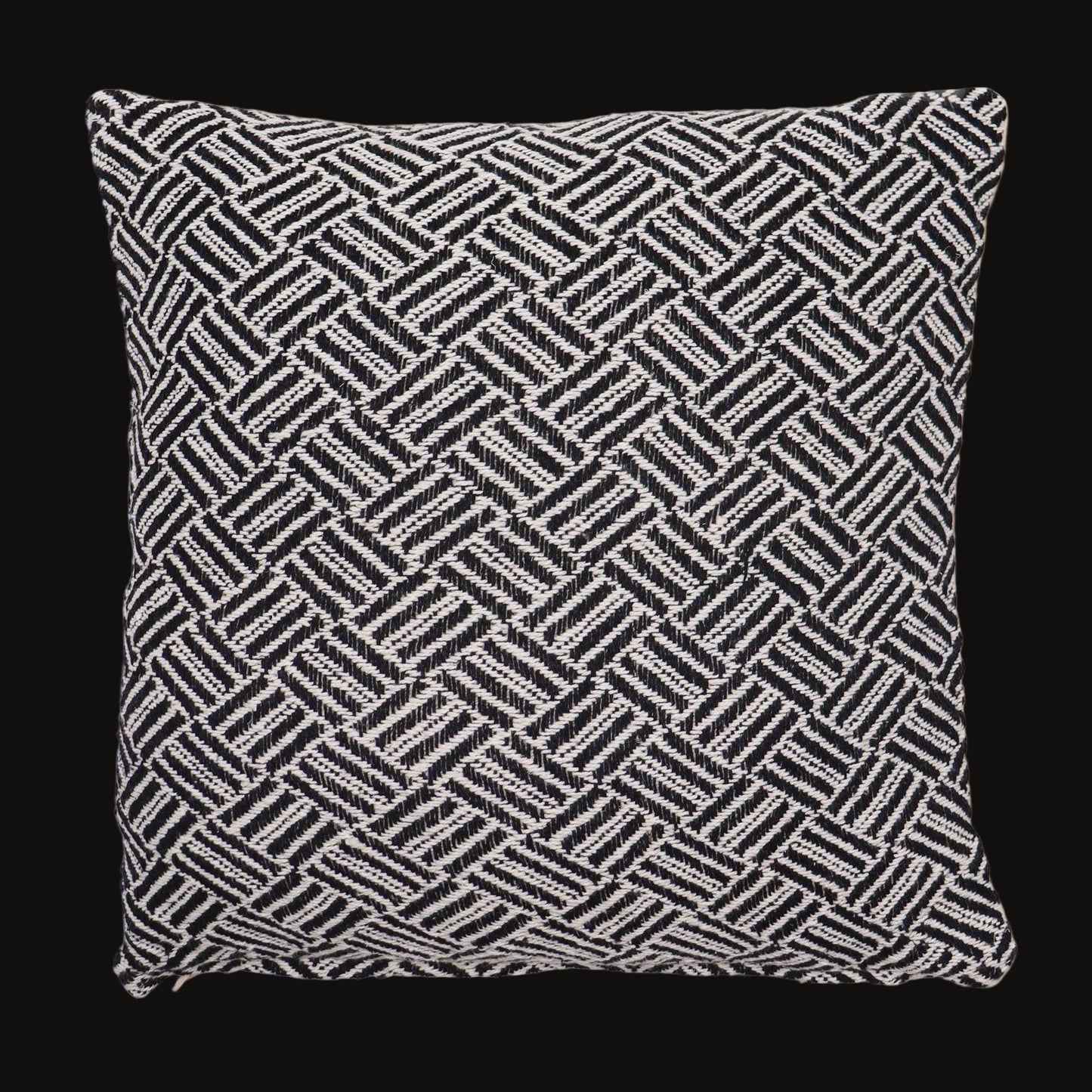 Black Labyrinth Woven Cushion Cover