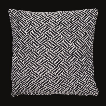 Black Labyrinth Woven Cushion Cover