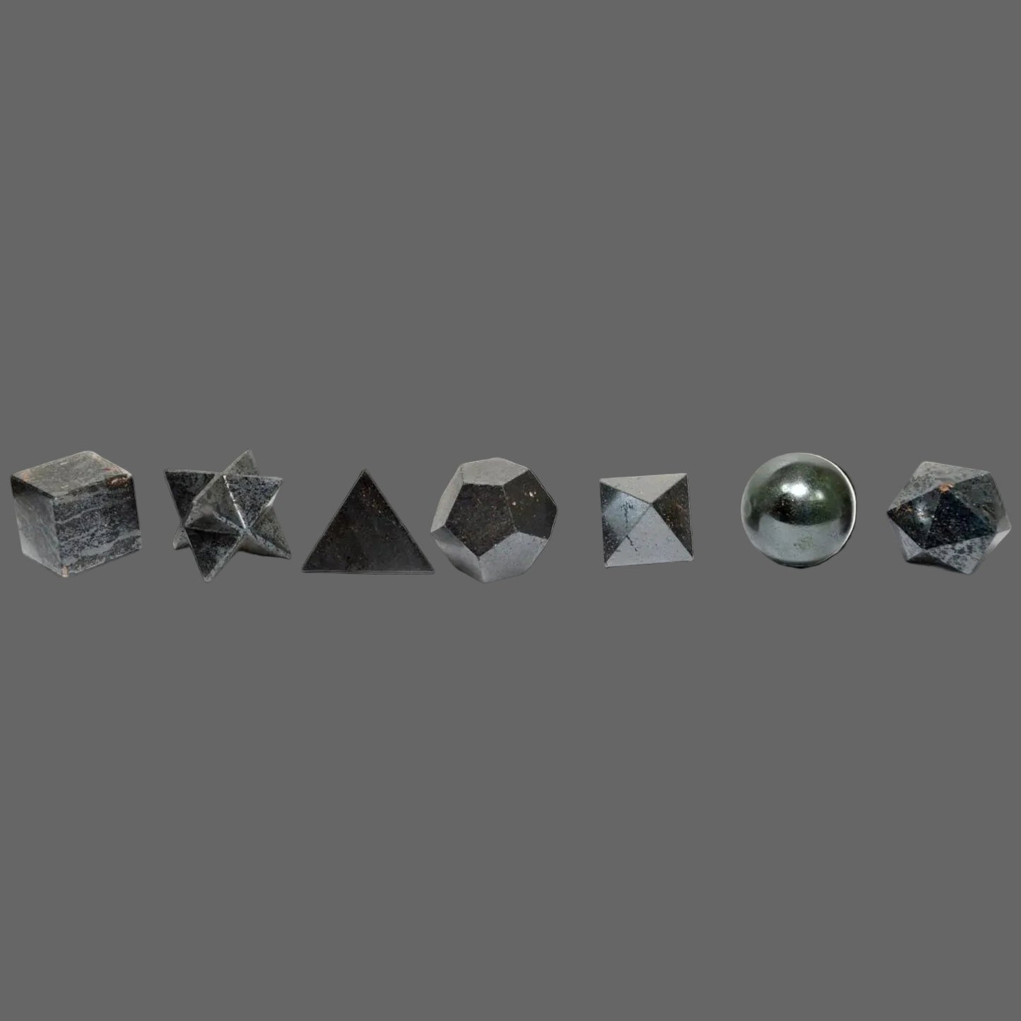 Seven-Piece Black Agate Geometry Set