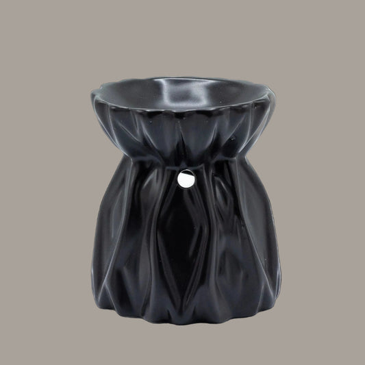 Black Sculpted Geometric Oil & Wax Burner
