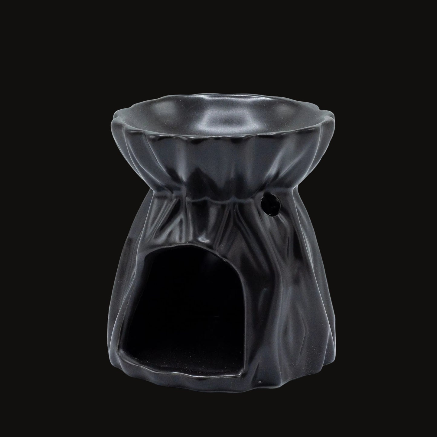 Black Sculpted Geometric Oil & Wax Burner