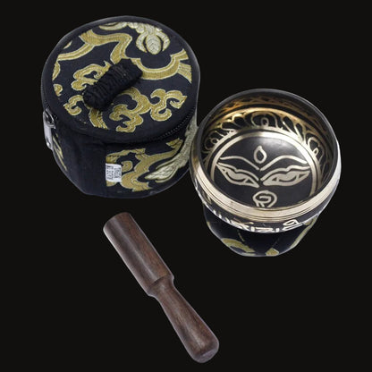 Black & Gold Mini Singing Bowl Gift Set