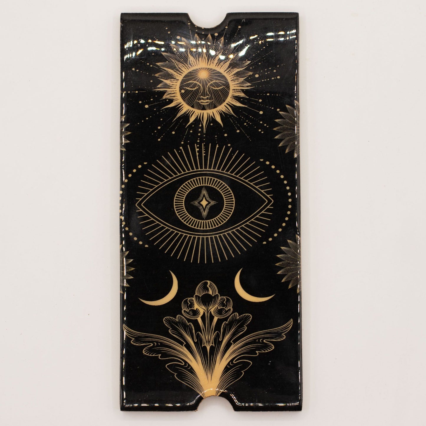Four-Section Mango Wood Tarot Box with Card Holder