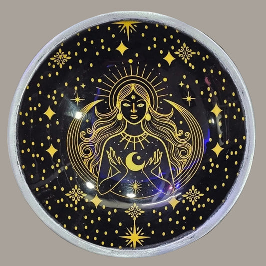 Black & Gold Goddess Offering Plate