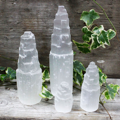 Natural Moroccan Selenite Tower – 10 cm