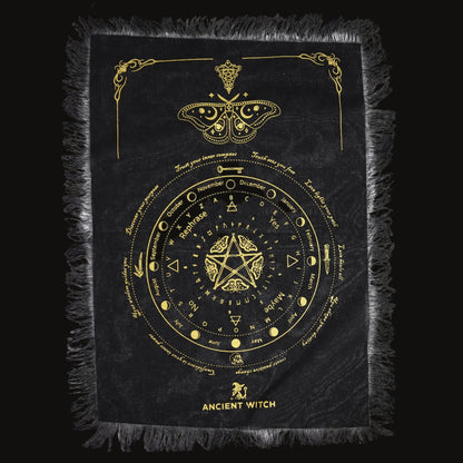Black & Gold Mystic Moth Divination Cloth