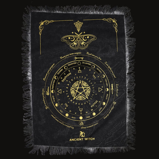 Black & Gold Mystic Moth Divination Cloth