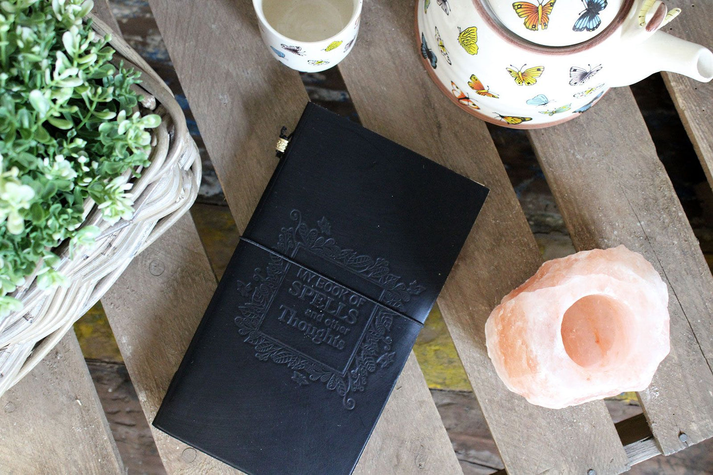 Black Leather My Book of Spells Journal