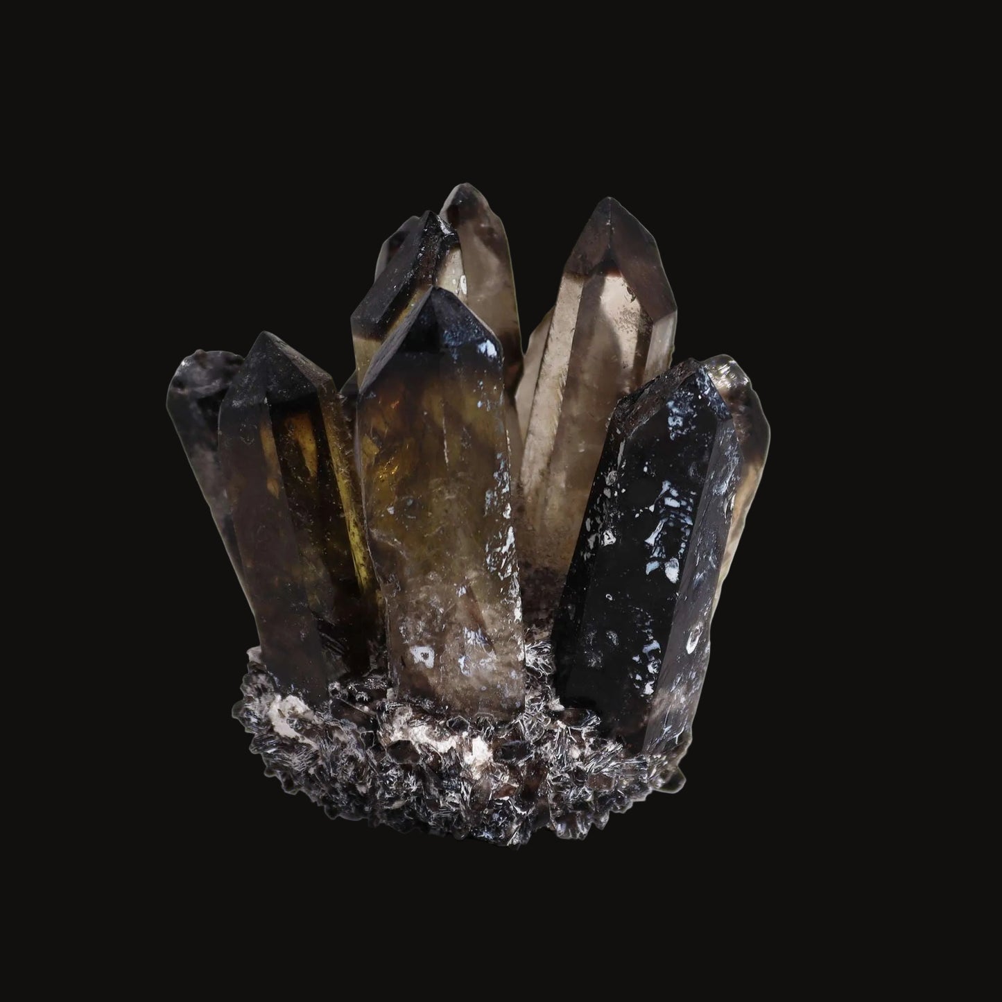 Smoky Ghost Quartz Cluster