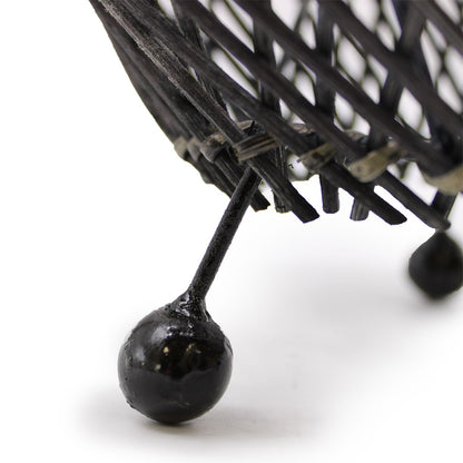 Black Woven Rattan Table Lamp – 39cm