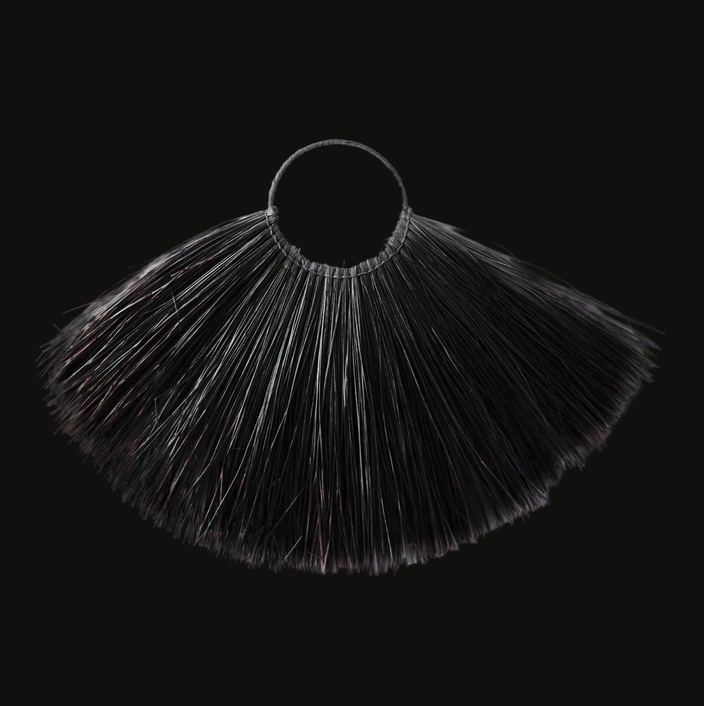 Large Black Seagrass Fan Wall Art