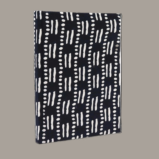 Black Dots & Dashes Cotton Notebook – 96 Pages