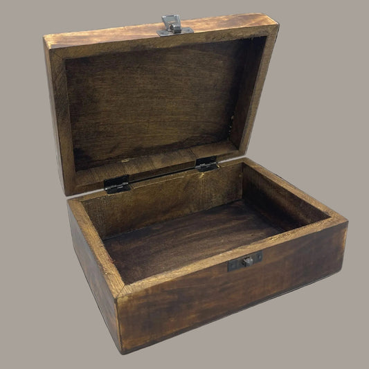 Large Black Glazed Mango Wood Keepsake Box