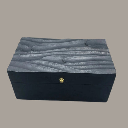 Black Swirls Mango Wood Keepsake Box