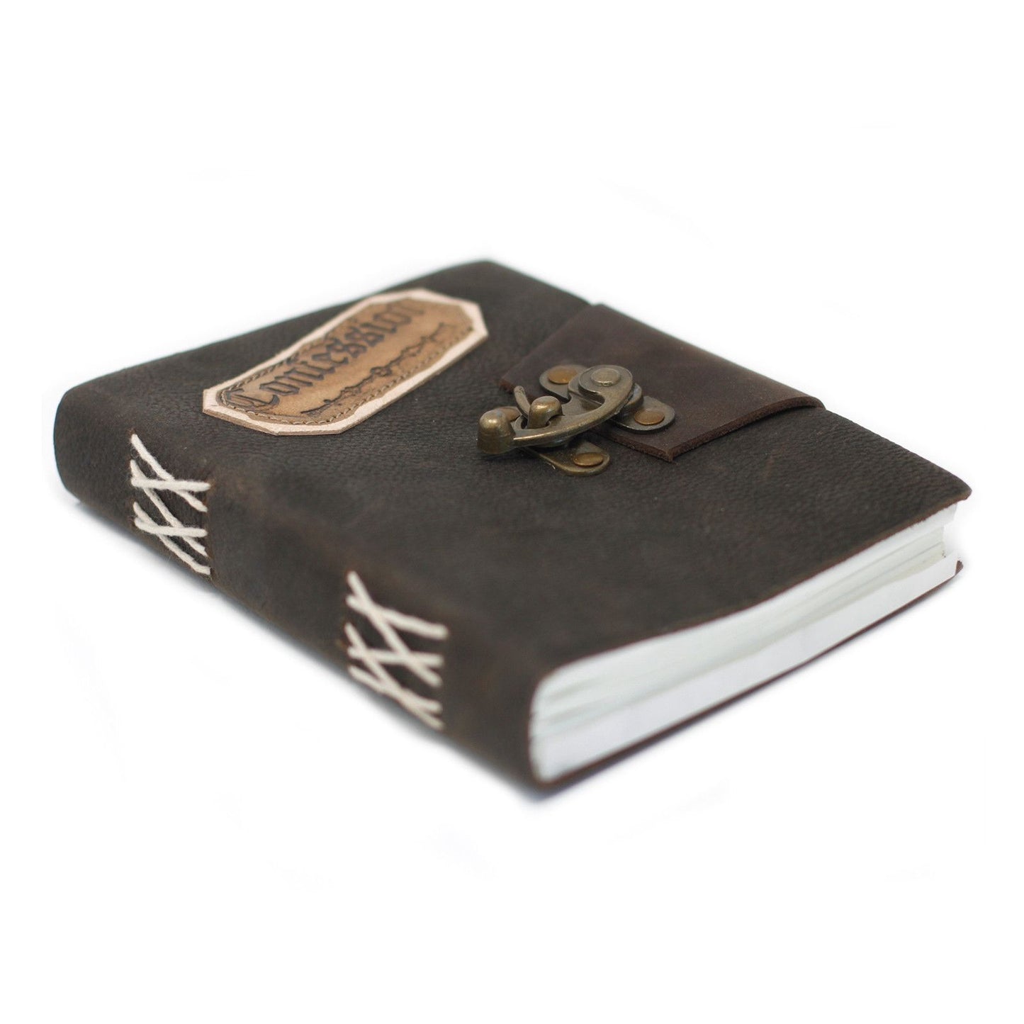 Black Leather Confessions Journal with Antique Clasp