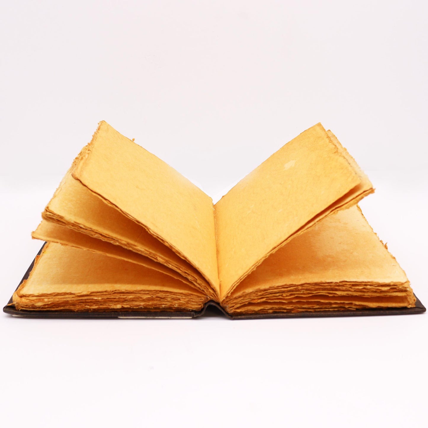 Large Red-Tan Leather Journal with Zinc Rose