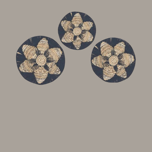 Black Woven Seagrass Wall Art – Set of Three